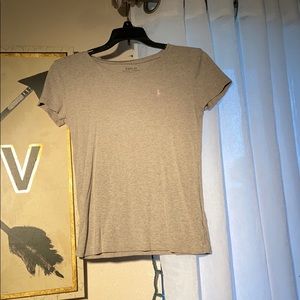 Gray and pink polo tee